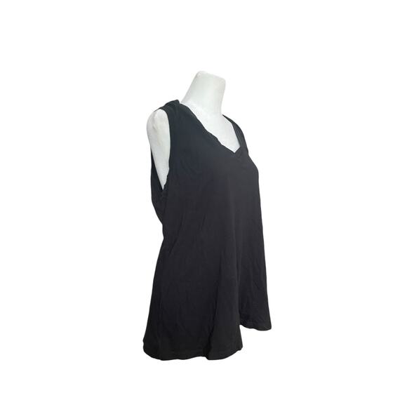 Norma Kamali Women's Tank Top‎ Black XL Organic Cotton V-Neck Capsule Minimalist - Picture 6 of 7